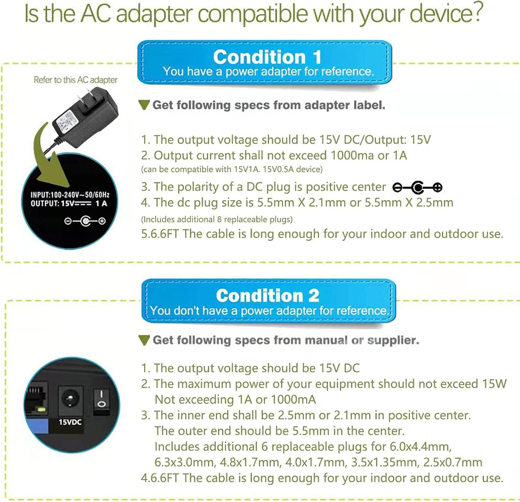 Adaptador de Carga DC 15V 1A, Cable de Carga para Boosteador de Bat...