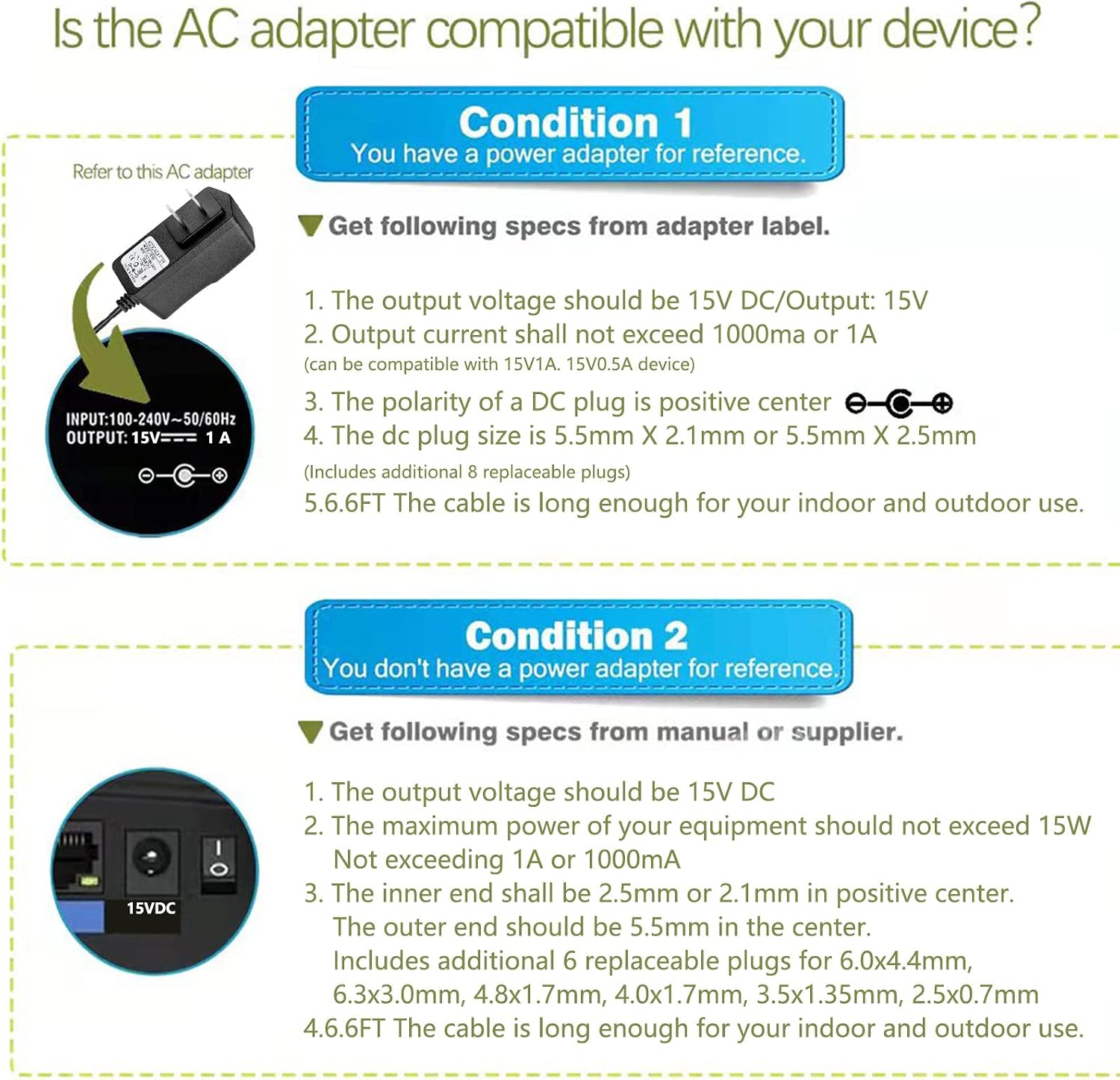 Adaptador de Carga DC 15V 1A, Cable de Carga para Boosteador de Bat...
