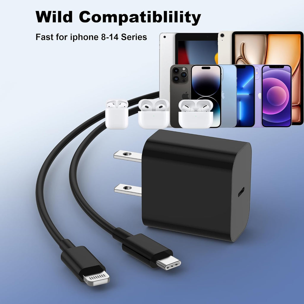 Cargador de iPhone de carga rápida, cargador de pared USB C de 20 W...