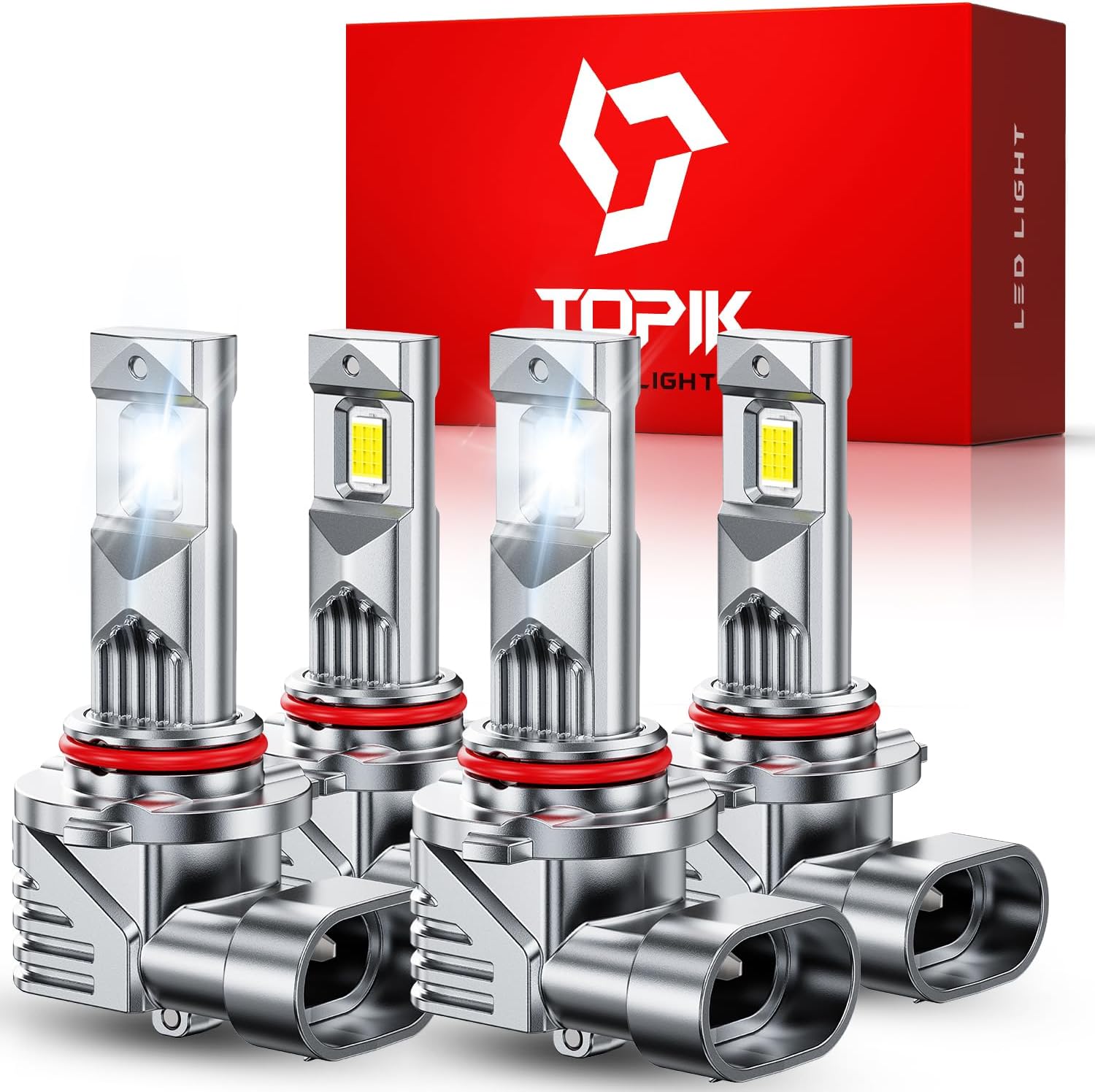 TOPIK Combo de bombillas LED 9005 9006, 76,000 lúmenes, 900% más br...
