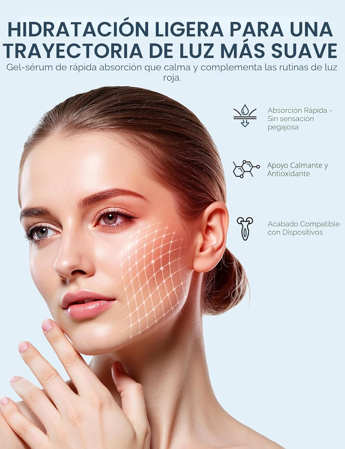 Suero de activación de terapia de luz roja para cara, estimulador d...