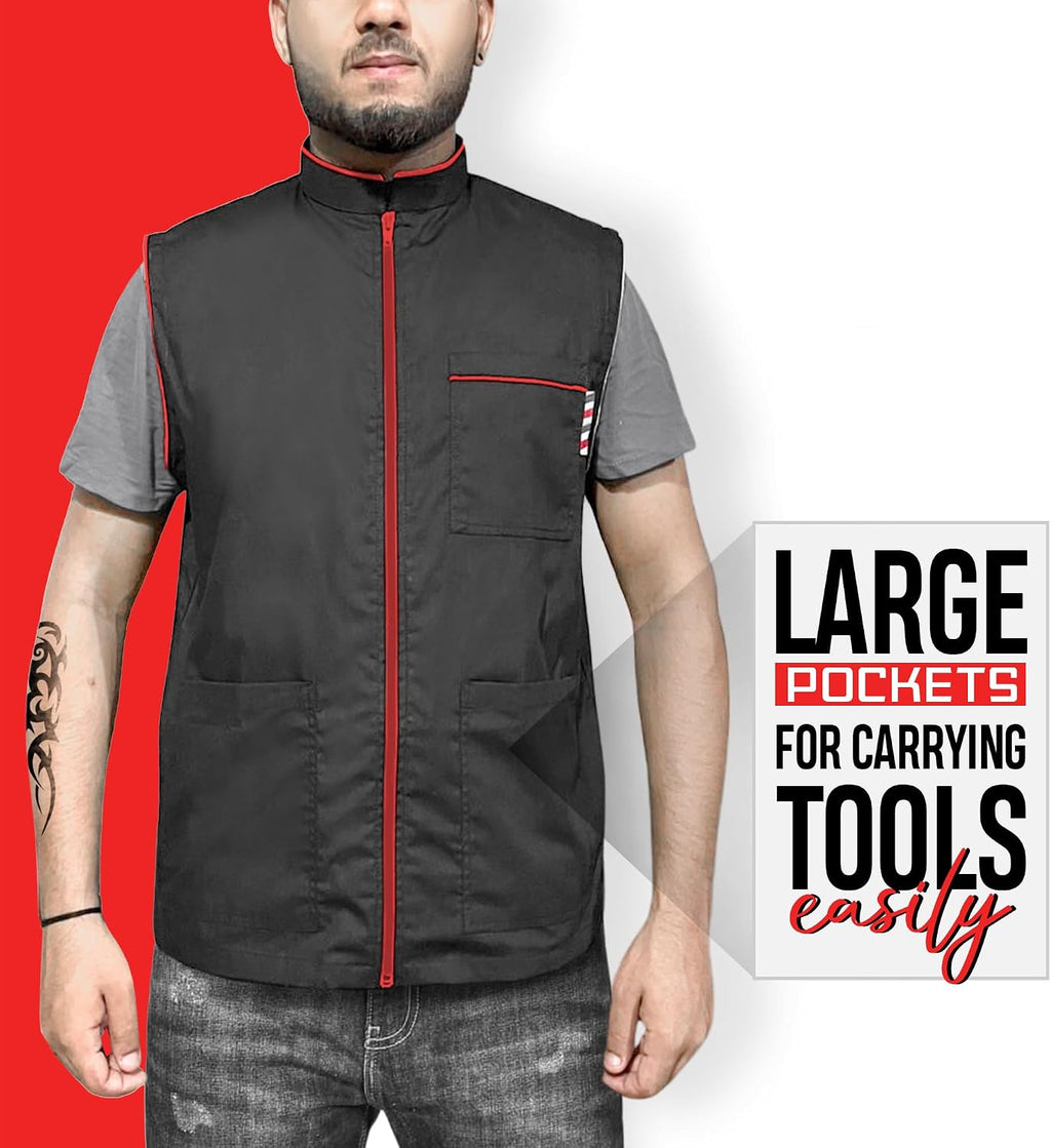Barbero Profesional Nueva Camisa Chaqueta Hombre Negro Sin Mangas Y...