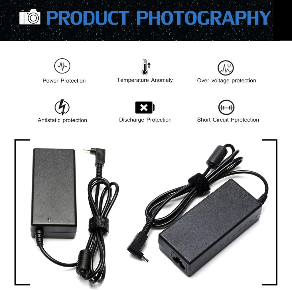 Adaptador de CA de 19V 3.42A 65W Cargador para portátil Acer Chrome...