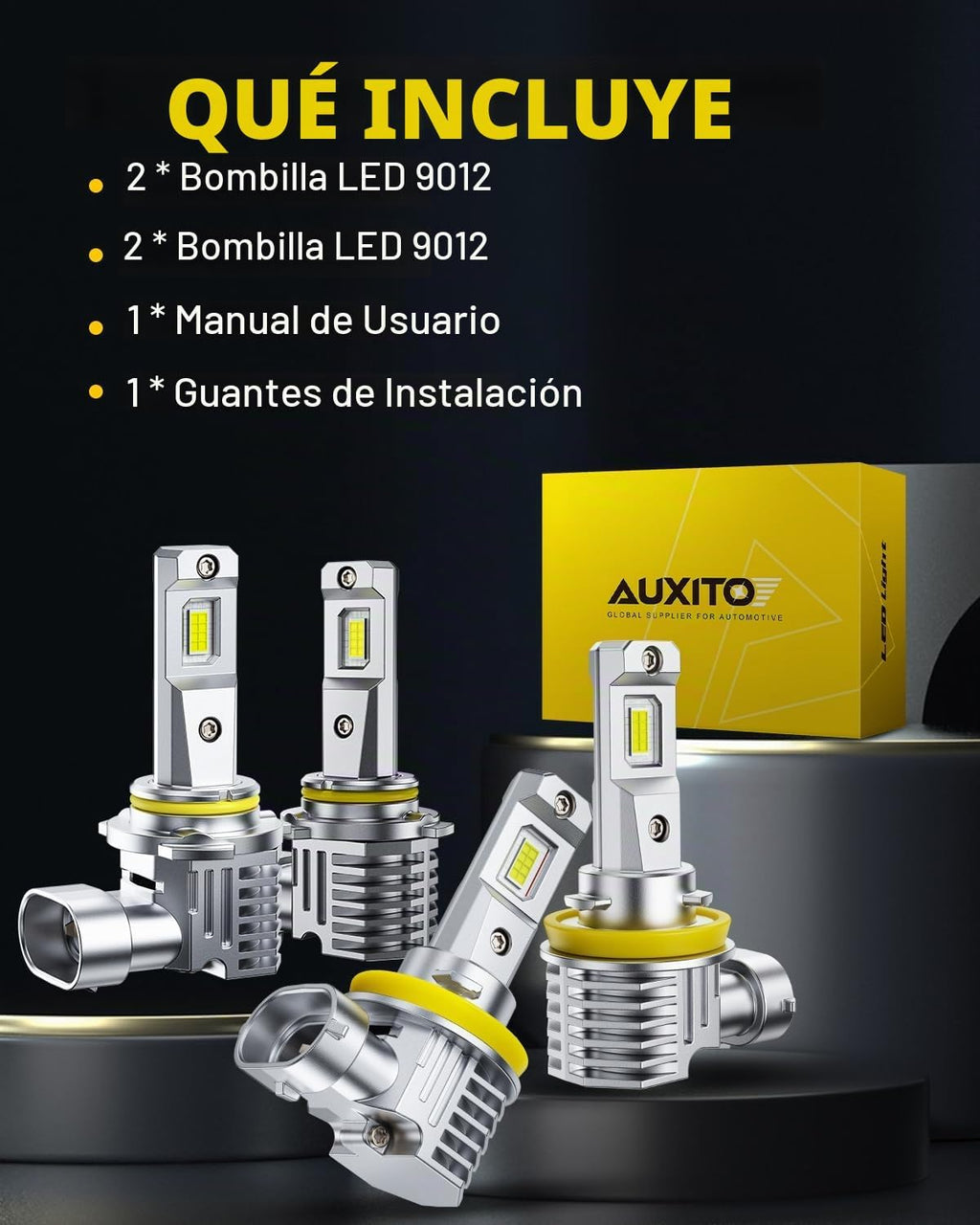 AUXITO Combo de bombillas 9005 h11, kit de conversión de iluminació...
