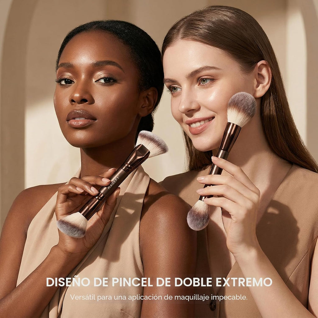 MAGEFY Juego de brochas de maquillaje profesionales 22 en 12 brocha...