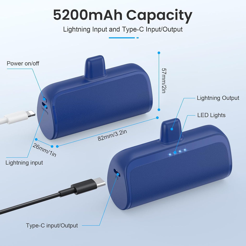 Mini Cargador Portátil Power Bank para iPhone, Cargador de Teléfono...