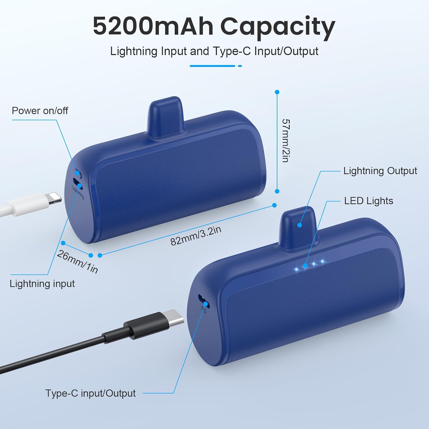 Mini Cargador Portátil Power Bank para iPhone, Cargador de Teléfono...