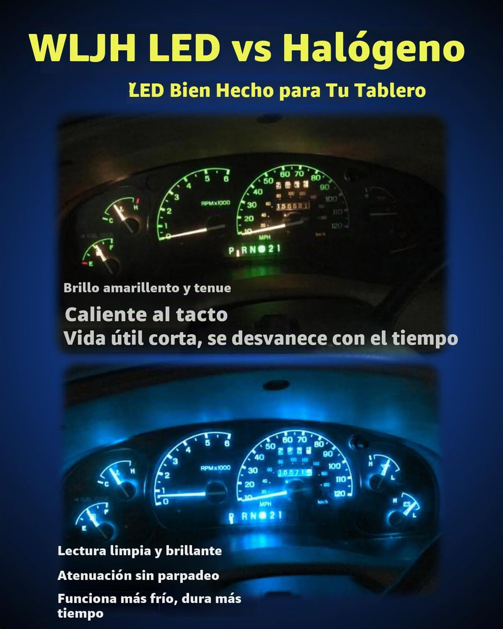 WLJH Paquete de 40 bombillas LED T5 T10 con enchufes, no polaridad...
