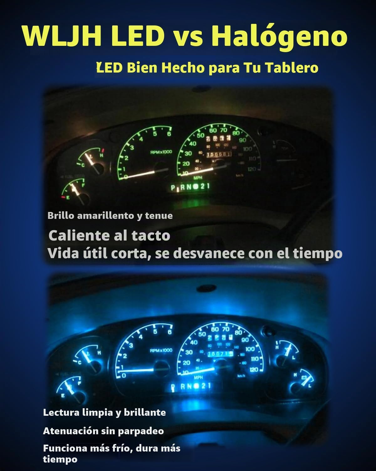 WLJH Paquete de 40 bombillas LED T5 T10 con enchufes, no polaridad...