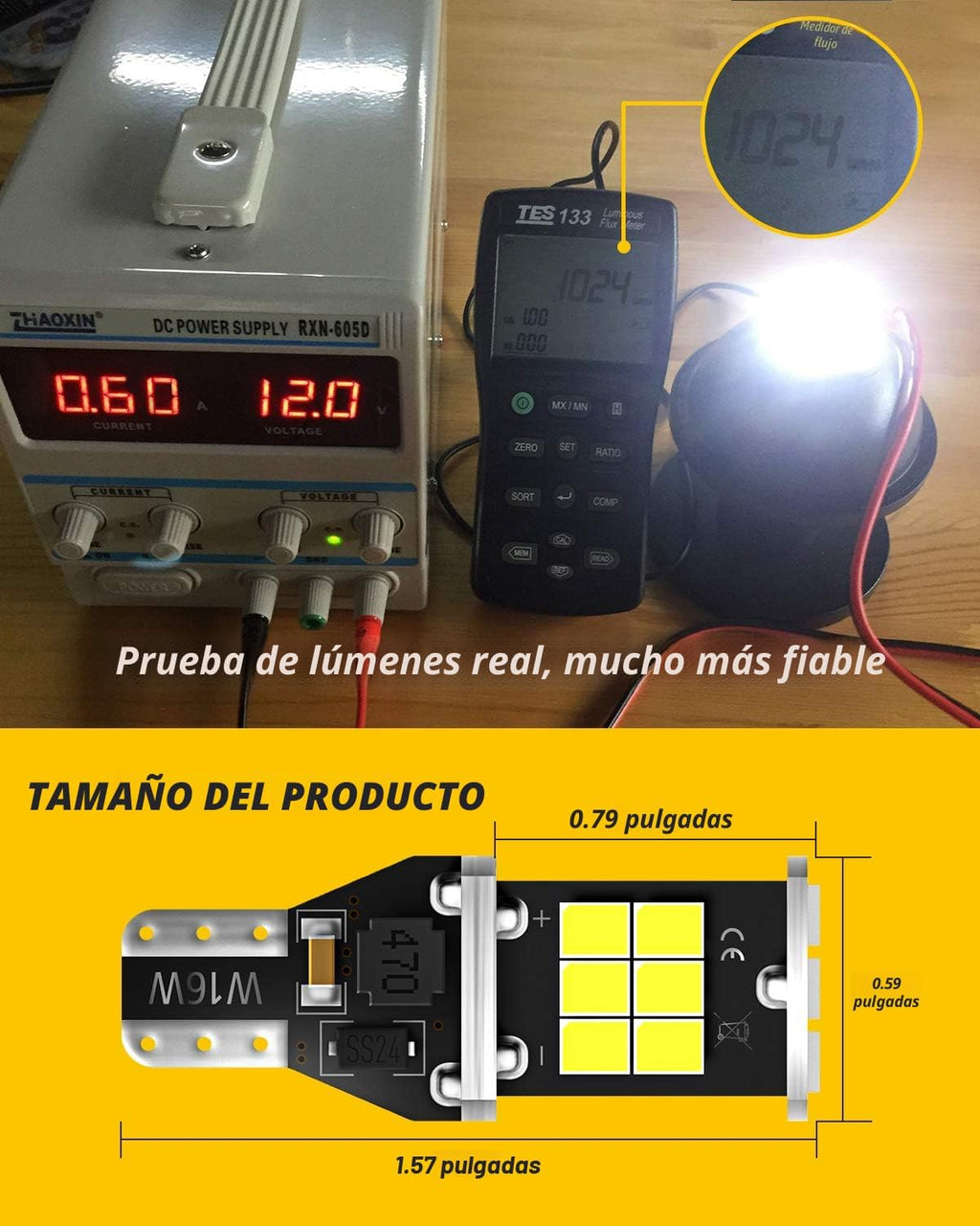AUXITO Bombilla LED 912 921 para luz de respaldo, luces de marcha a...