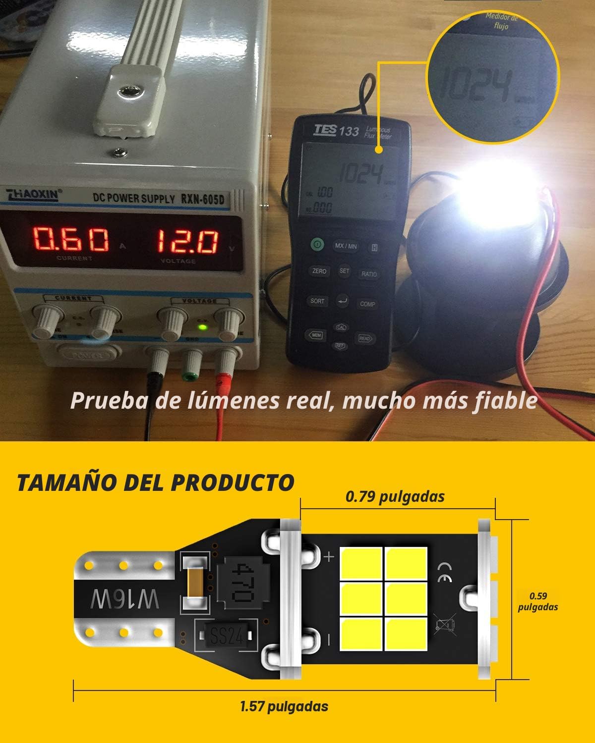AUXITO Bombilla LED 912 921 para luz de respaldo, luces de marcha a...