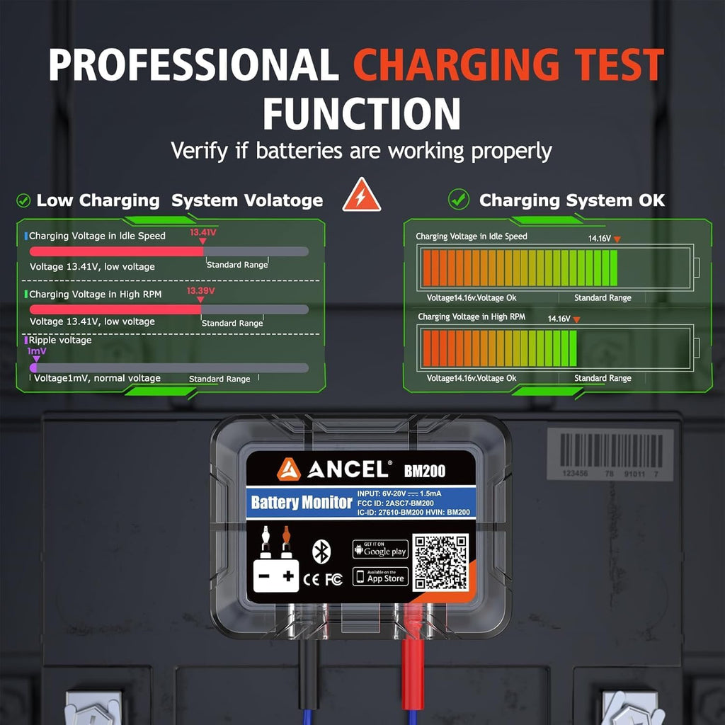 ANCEL BM200 Blue-US Monitor de batería 12V Bluetooth automotriz | P...