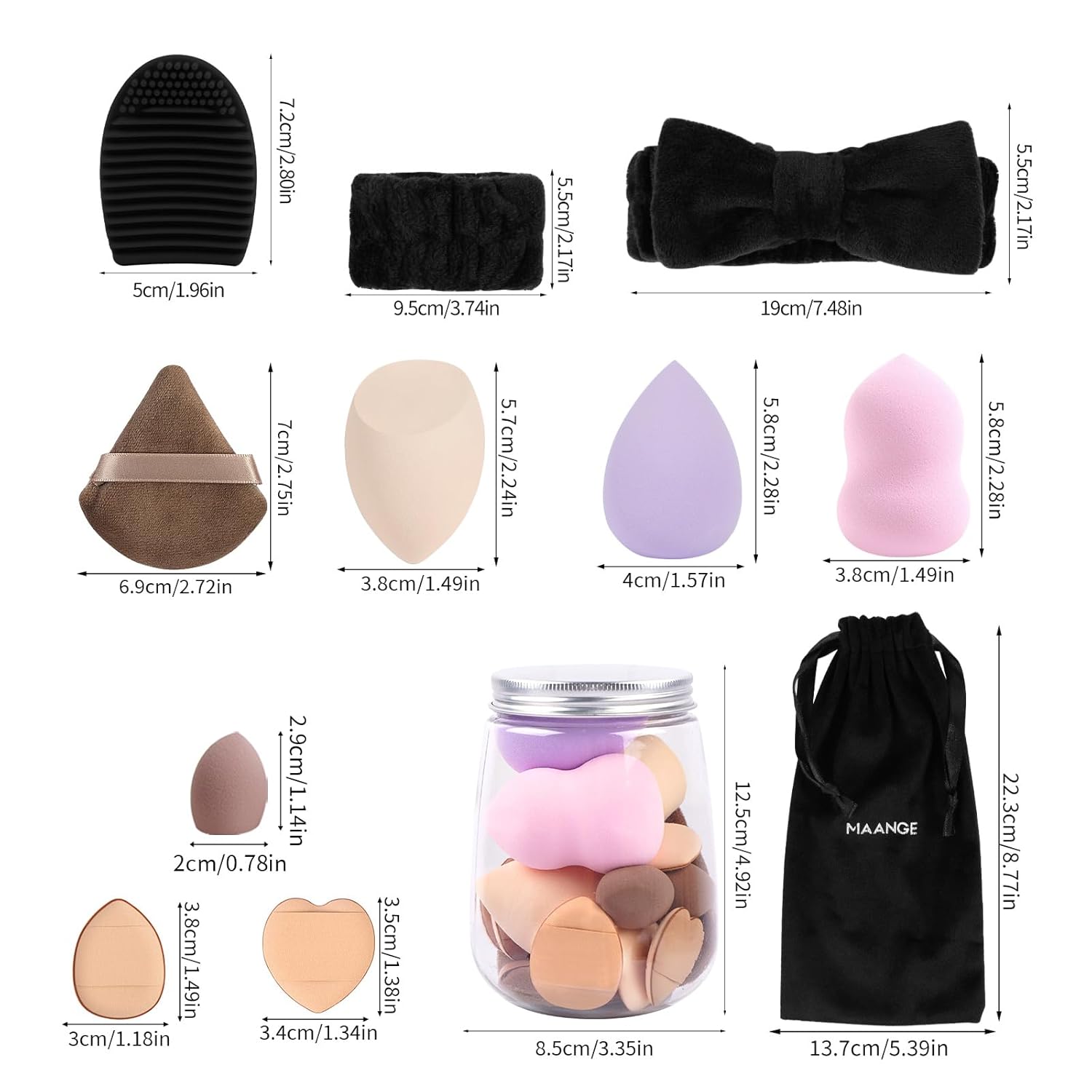 MAANGE Juego de 51 brochas de maquillaje, juego de herramientas de...