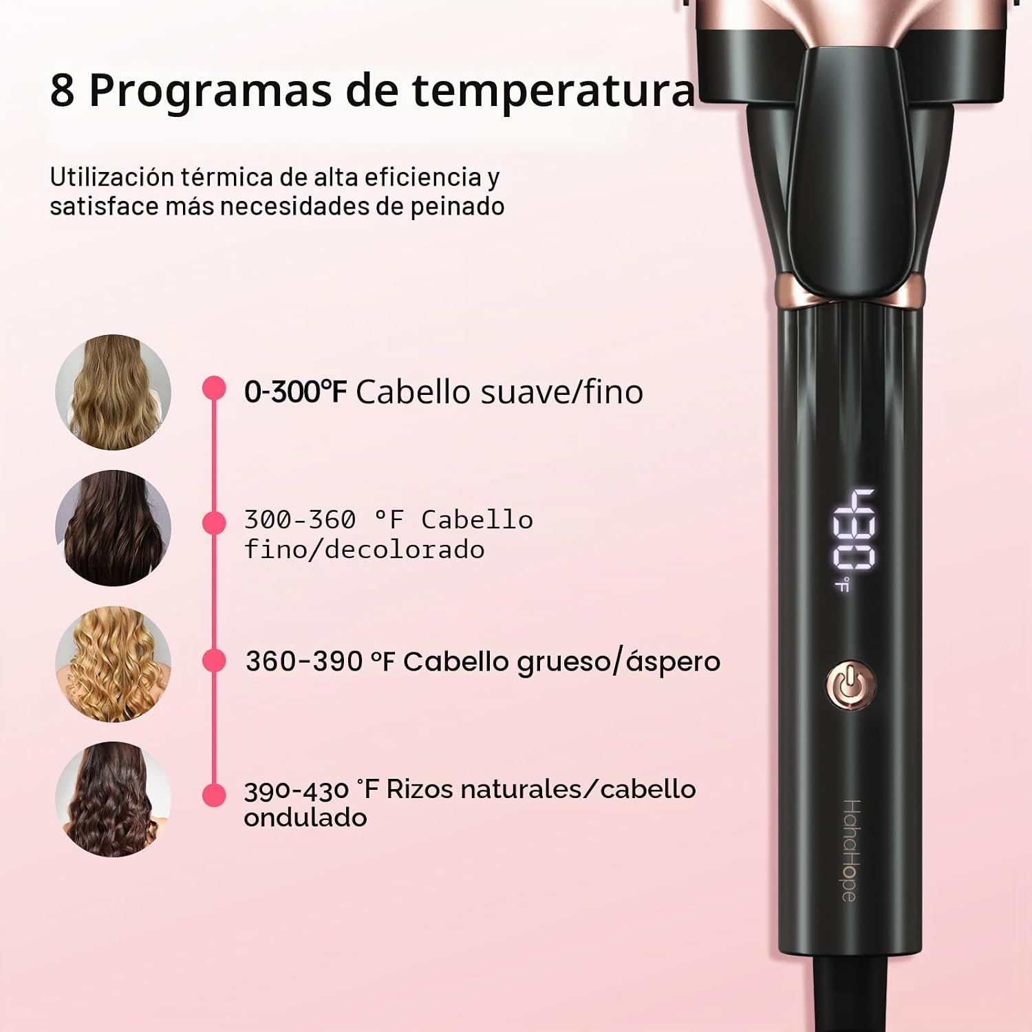Hahahope Rizador de barril grande de 2 pulgadas para cabello largo...