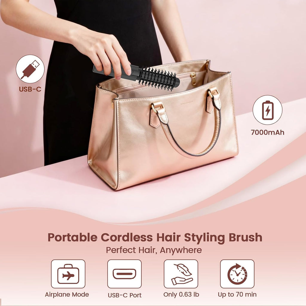 Youbella Cepillo Rizador de Pelo Inalámbrico, Rizador de Pelo Portá...