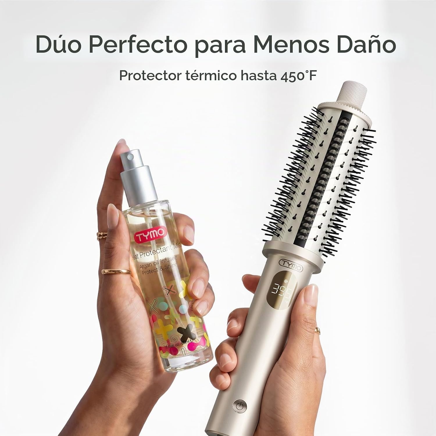 TYMO STYLUX PRO - Cepillo térmico para rizar, voluminizador redondo...
