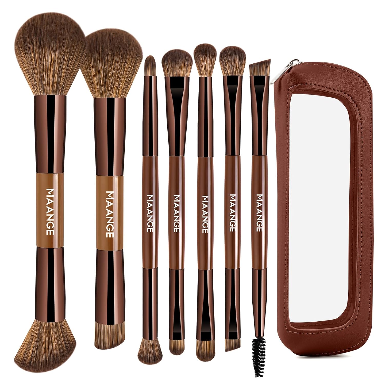 MAANGE 7 PCS Juego de brochas de maquillaje con bolsa, pinceles de...