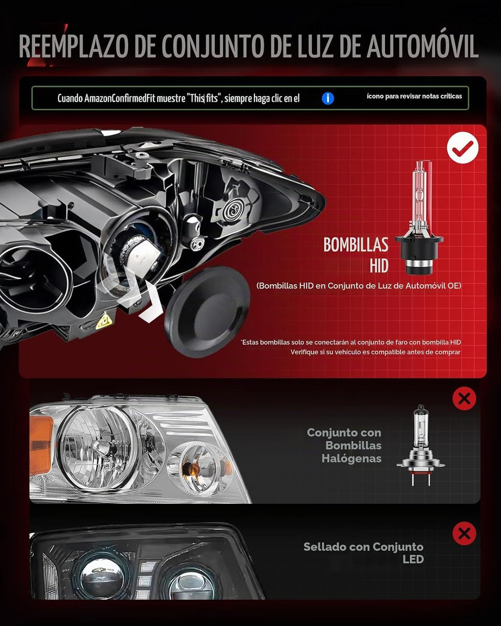 Torchbeam Bombilla HID D2S - Bombillas HID de xenón blanco frío de...