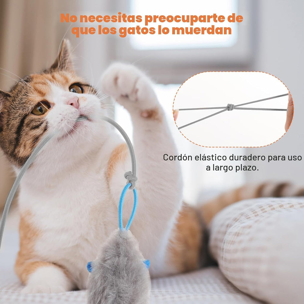 HAPPYCODE Juguete interactivo para gatos, pájaro aleteado y pluma g...
