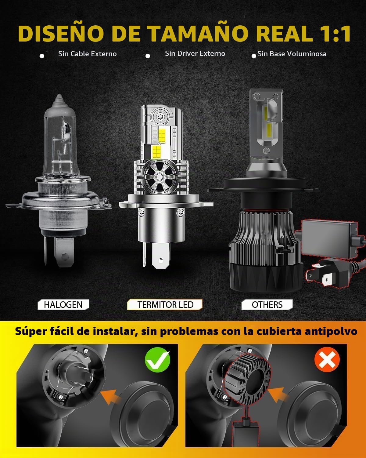 Termitor Bombillas exteriores Laest H4\/9003 HB2 para todoterreno |...