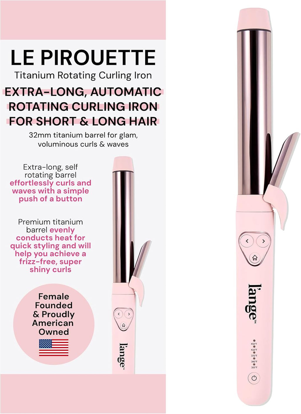 L'ANGE HAIR Le Pirouette - Rizador giratorio de titanio (1.260...