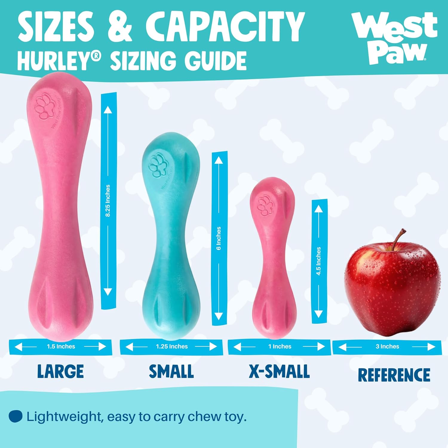 WEST PAW Zogoflex Hurley - Juguete masticable de hueso de perro \u2...