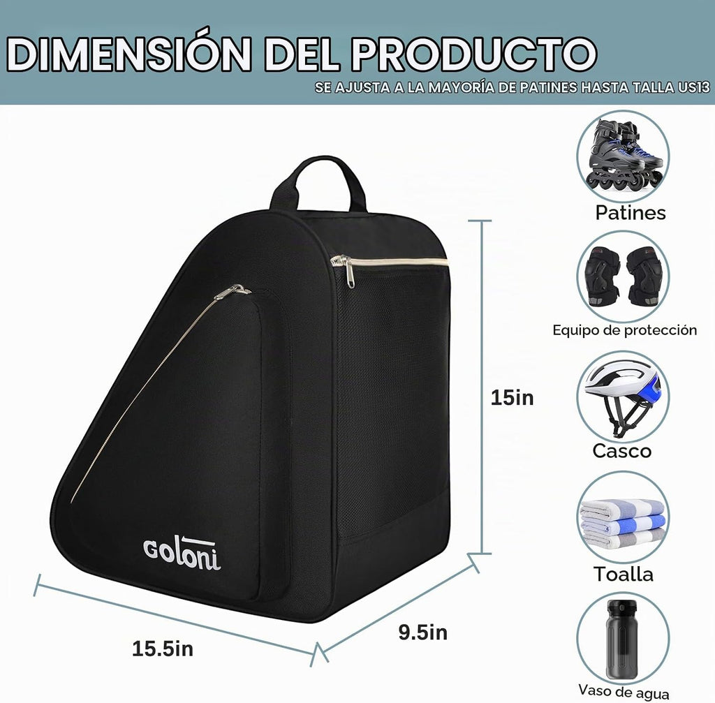 Goloni Bolsa de patinaje para patines de hielo, patines en línea, p...