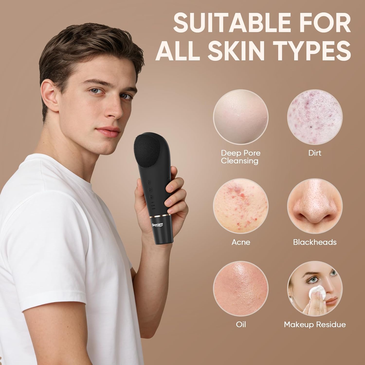 Stepcare Limpiador facial de silicona raspador de puntos negros rec...