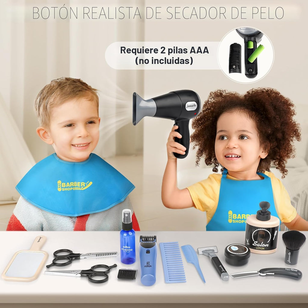 Juego de simulación de peluquería, juguetes de peluquería para niño...