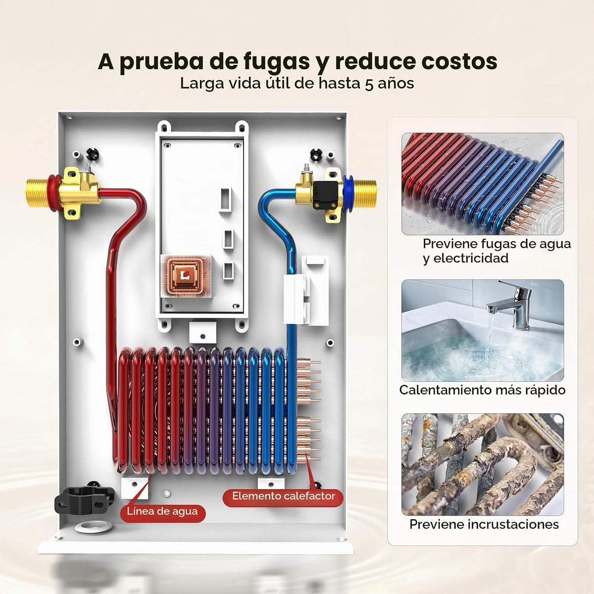 CAMPLUX - Calentador de agua eléctrico sin tanque, 8 kW a 240 volti...