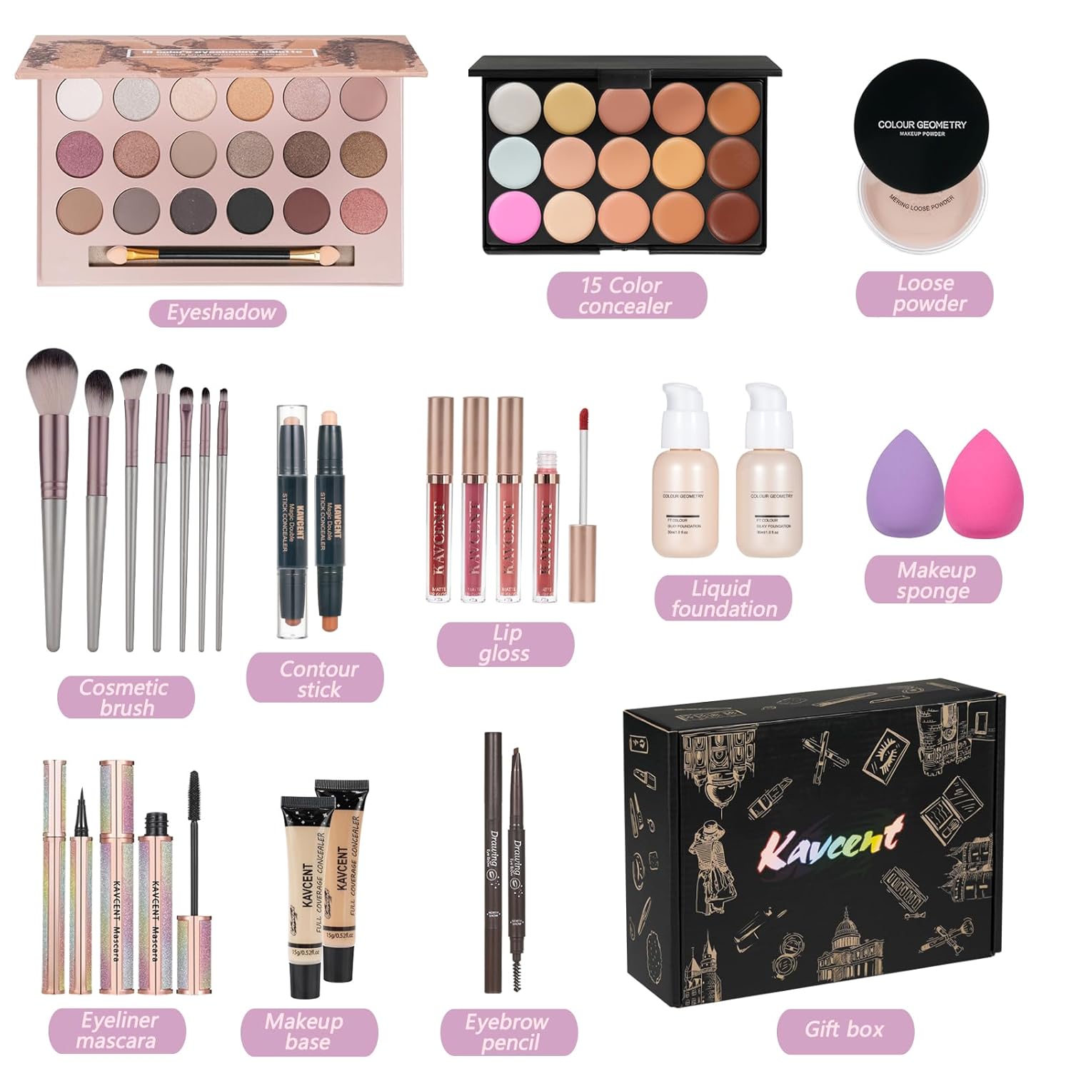 Juego de maquillaje para adolescentes Kit de maquillaje para mujere...