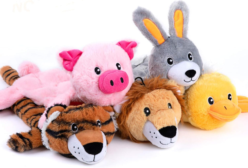 Nocciola 5 piezas de juguetes para perros con menos relleno y sonid...