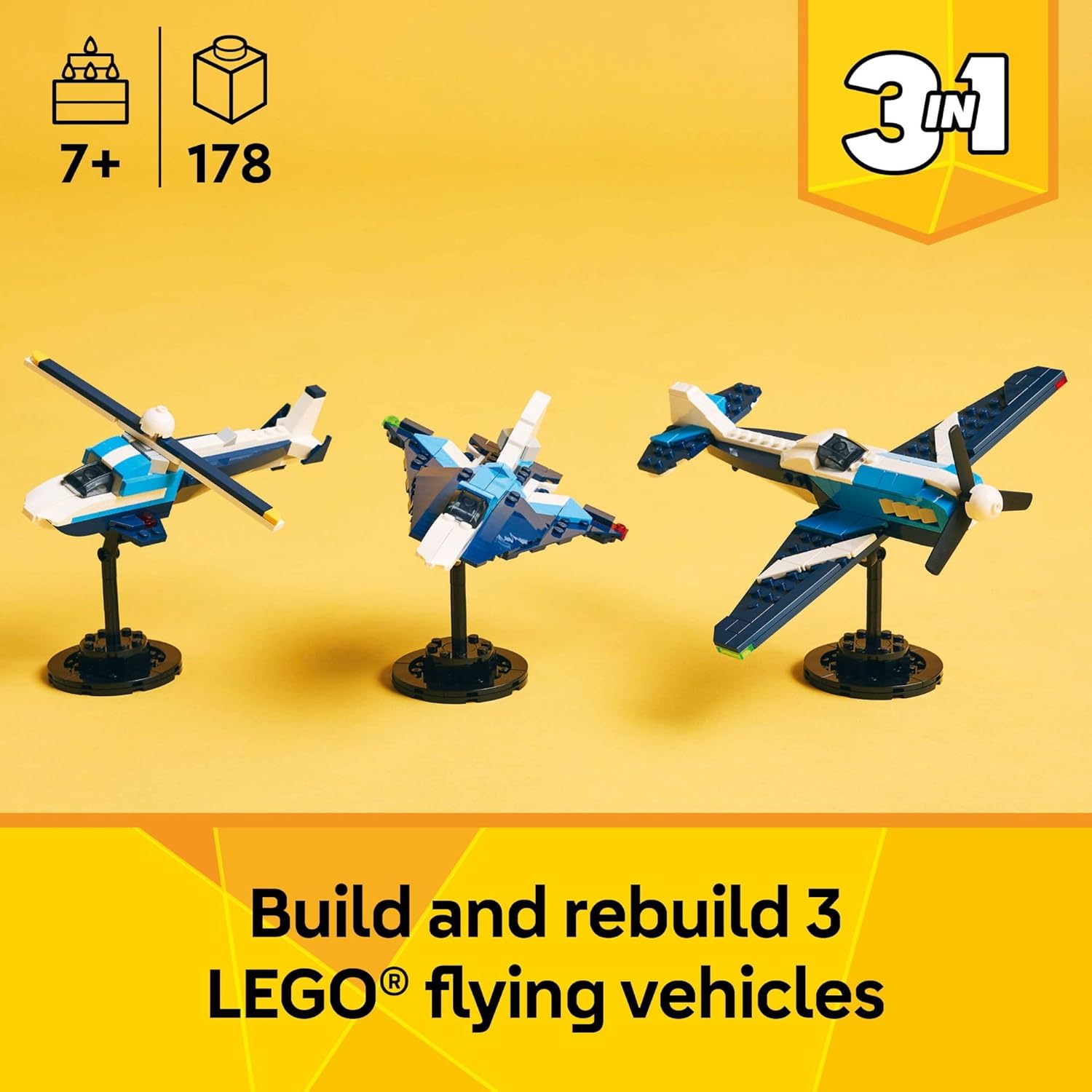 LEGO Creator 3 en 1 Avión de Carrera de Aviones Juguete - Juguete d...