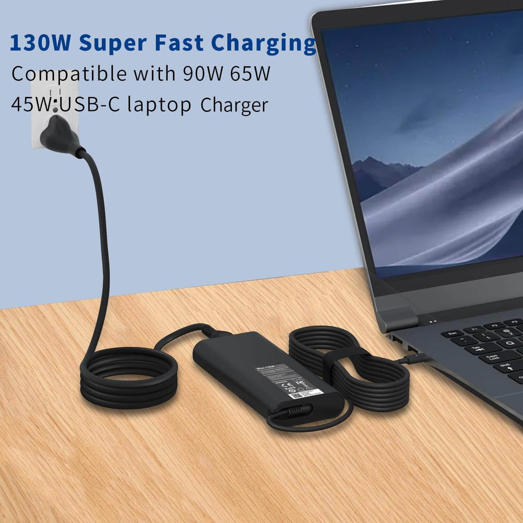 Cargador USB C de 130 W compatible con cargador de laptop Dell tipo...