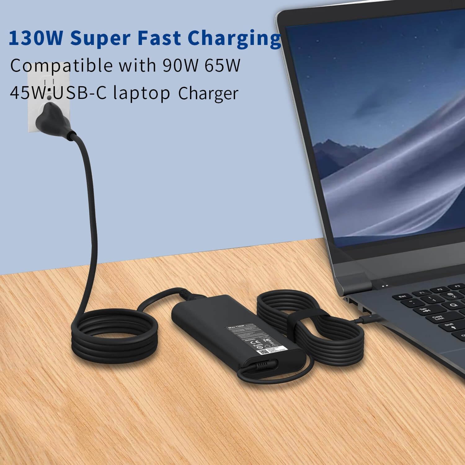 Cargador USB C de 130 W compatible con cargador de laptop Dell tipo...