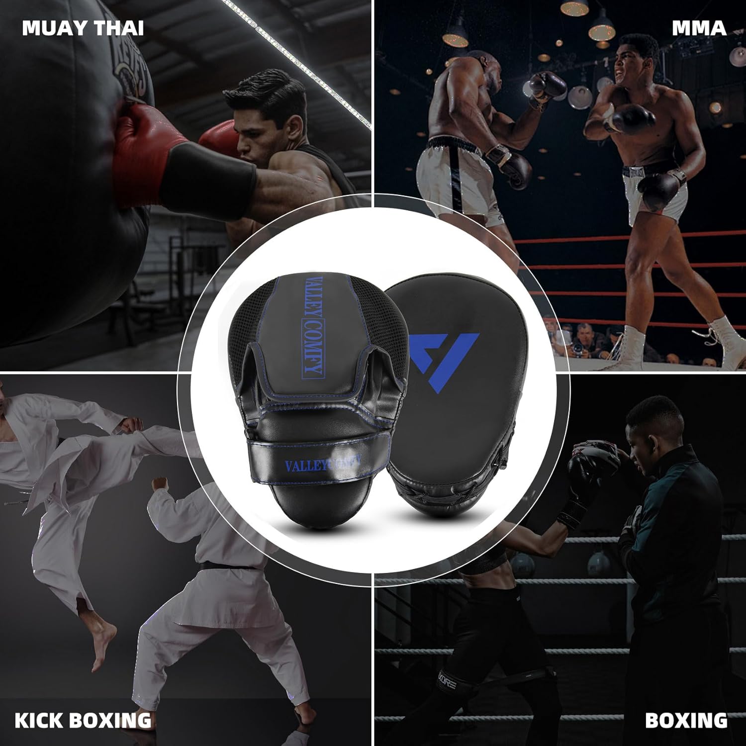 Valleycomfy - Manoplas de boxeo para puñetazos, almohadillas de box...