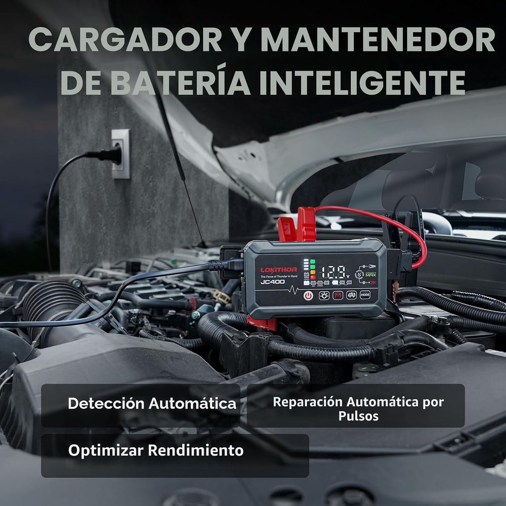 LOKITHOR Cargador de batería de coche JC400 2A\/1A\/750mA 6\/12V y...