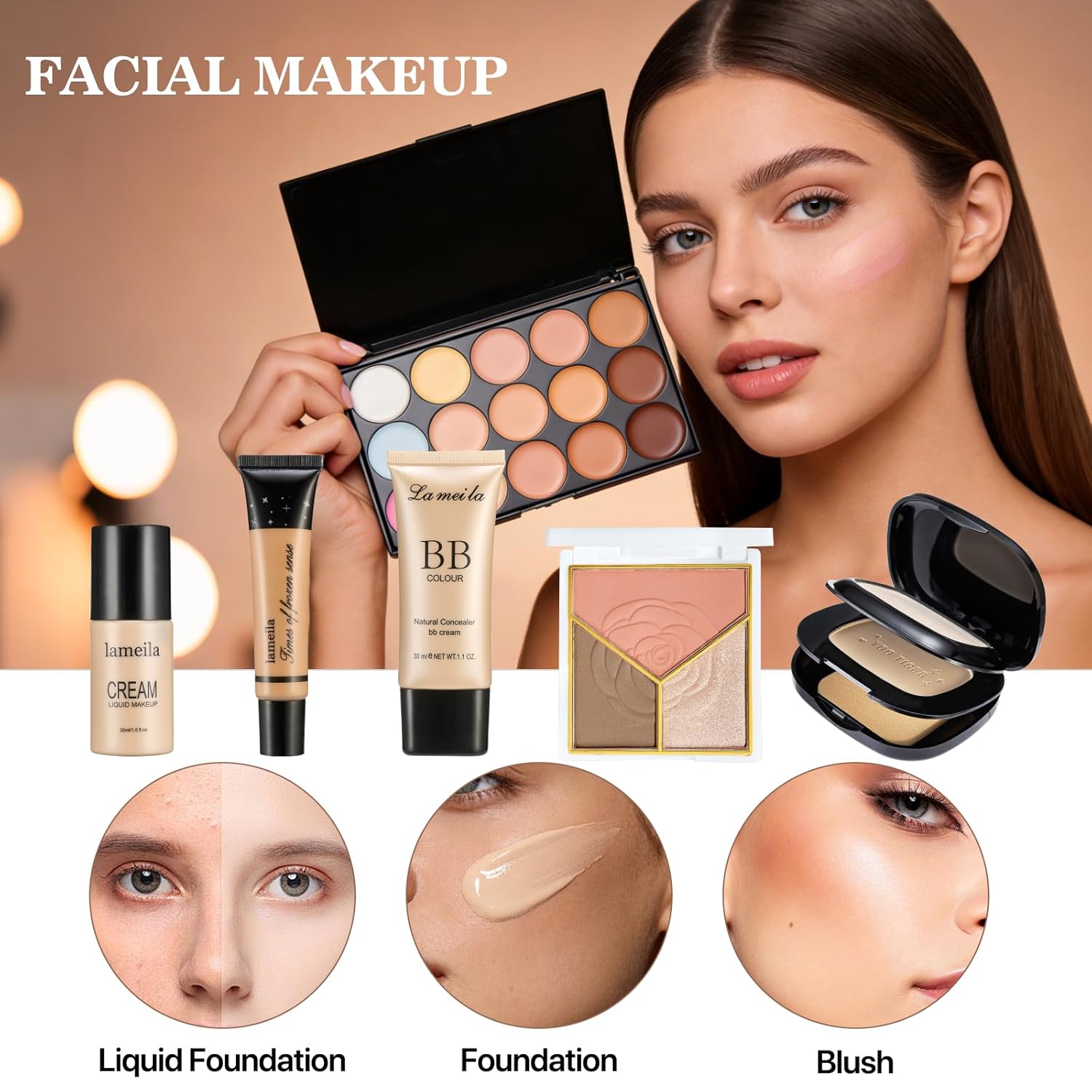 Juego completo de maquillaje todo en uno para mujer, juego de regal...