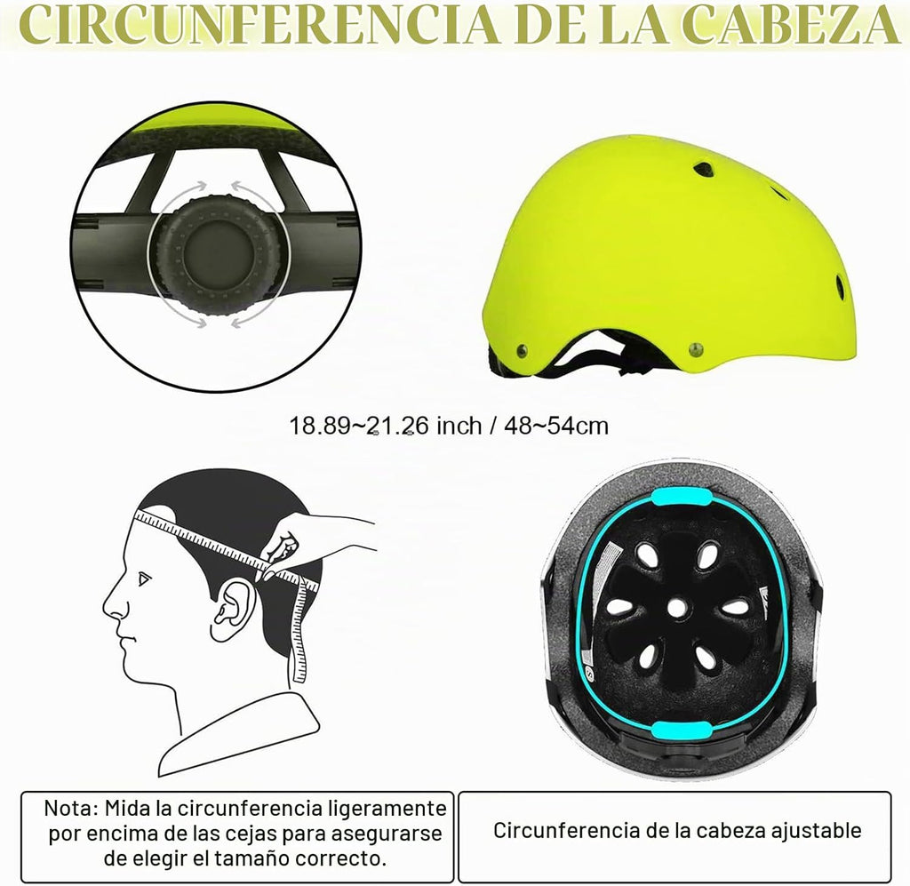 WayEee Juego de casco de bicicleta para niños, rodilleras, equipo d...