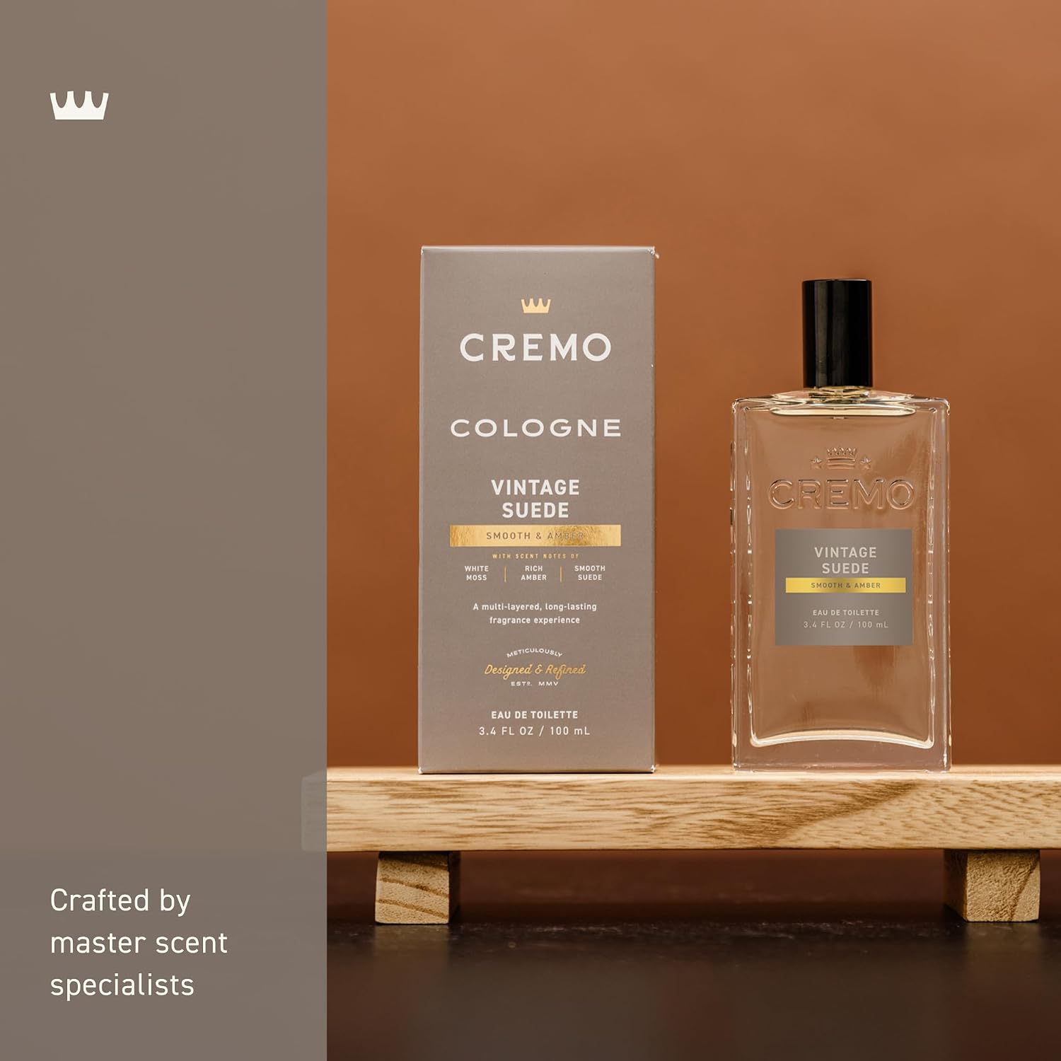 Cremo Colonia para hombres \u2013 Spray de colonia de gamuza vintag...