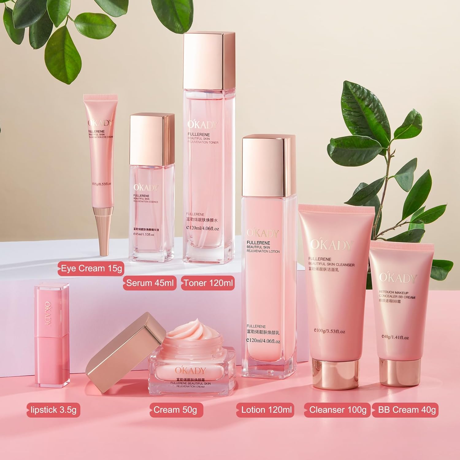 Set de regalo 8 en 1 para el cuidado de la piel y maquillaje con co...