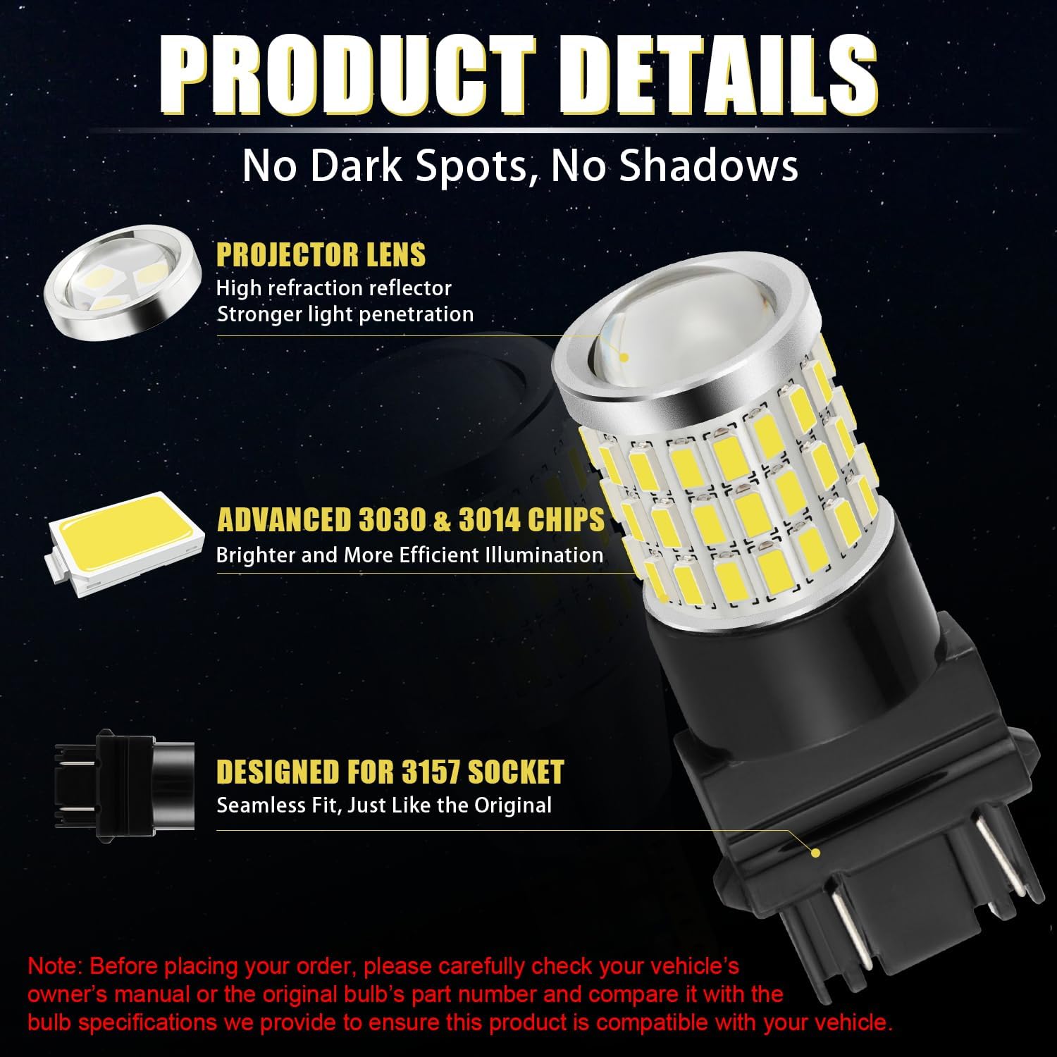 Bombillas LED, con repuestos proyector para luces traseras de apoyo...
