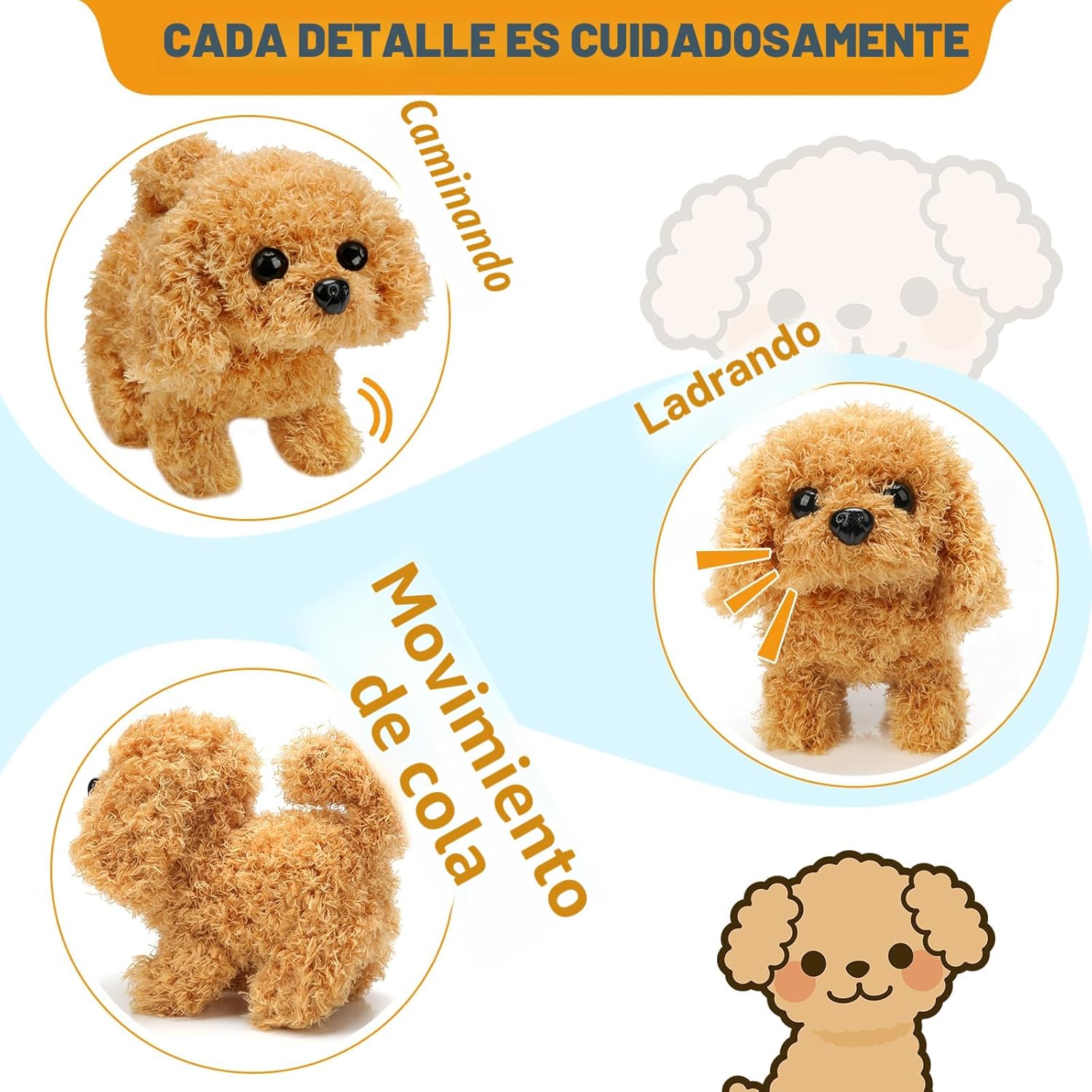 KSABVAIA Juguete de peluche electrónico interactivo para perros \u2...