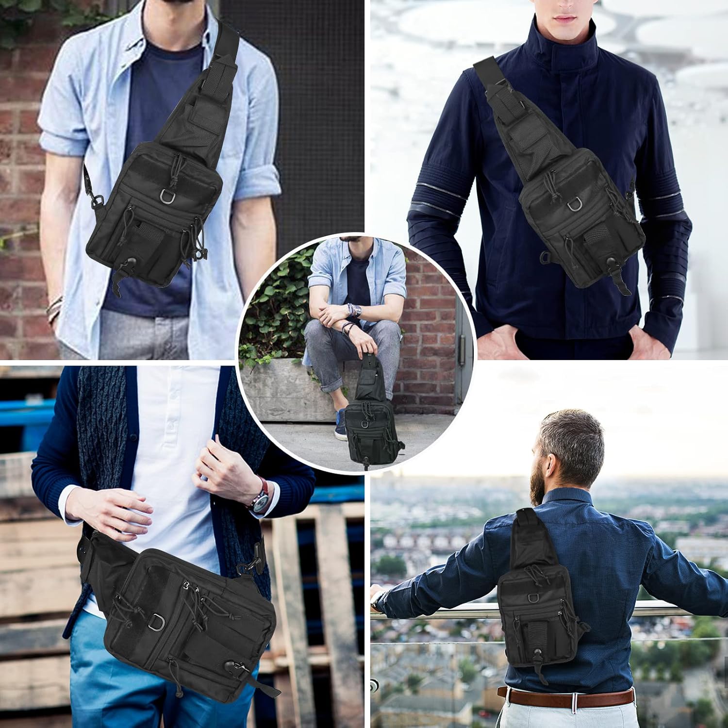 Bolso táctico LarKoo para pistola en el pecho, con funda oculta, pa...