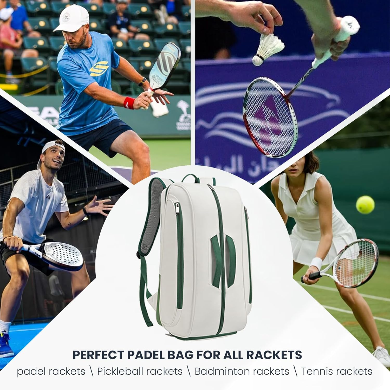 CCGTIOR Bolsa para Raqueta De Tenis Mochila Pickleball Padel con Co...