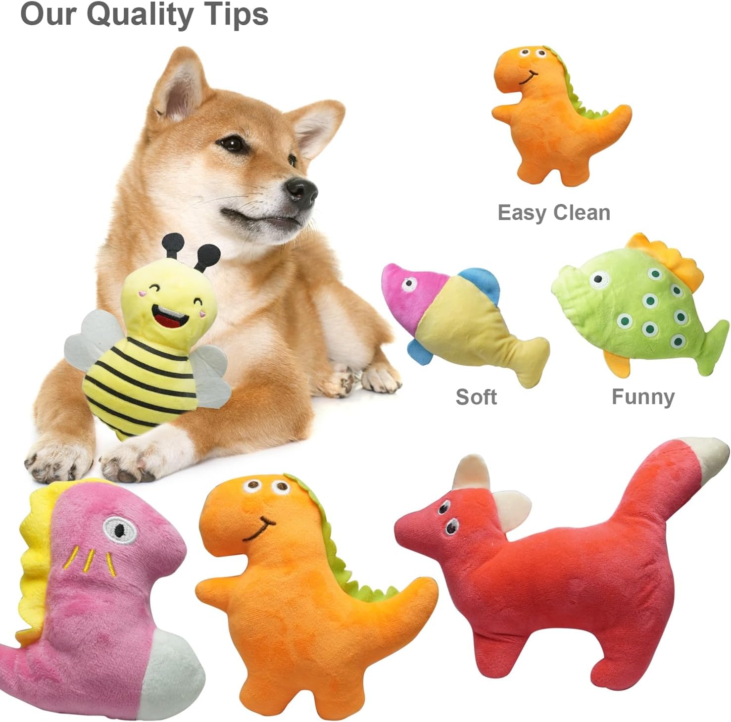 SZKOKUHO Cute Animal Designs - Juguetes chirriantes suaves para per...
