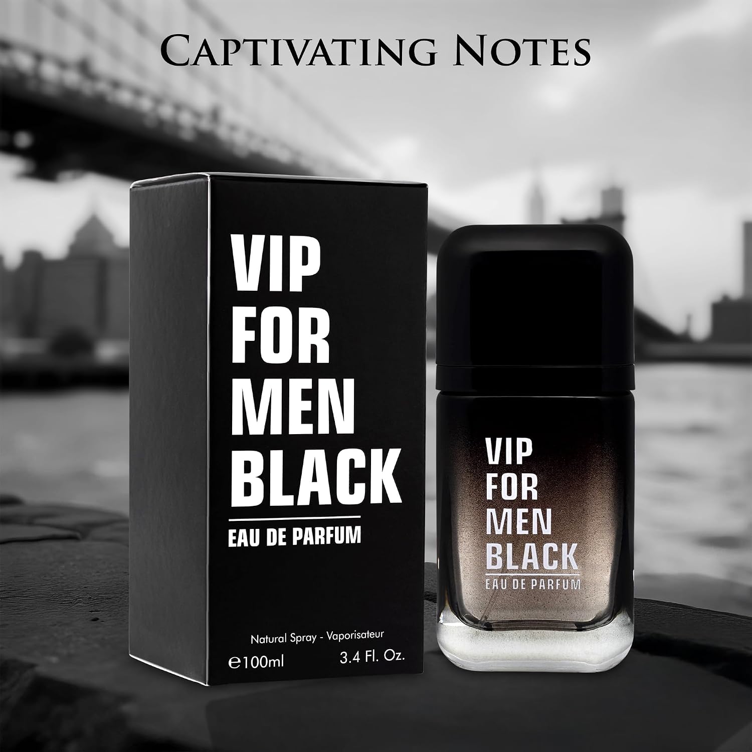 VIP Black for Men Eau De Parfum \u2013 Fragancia aromática Fougere...