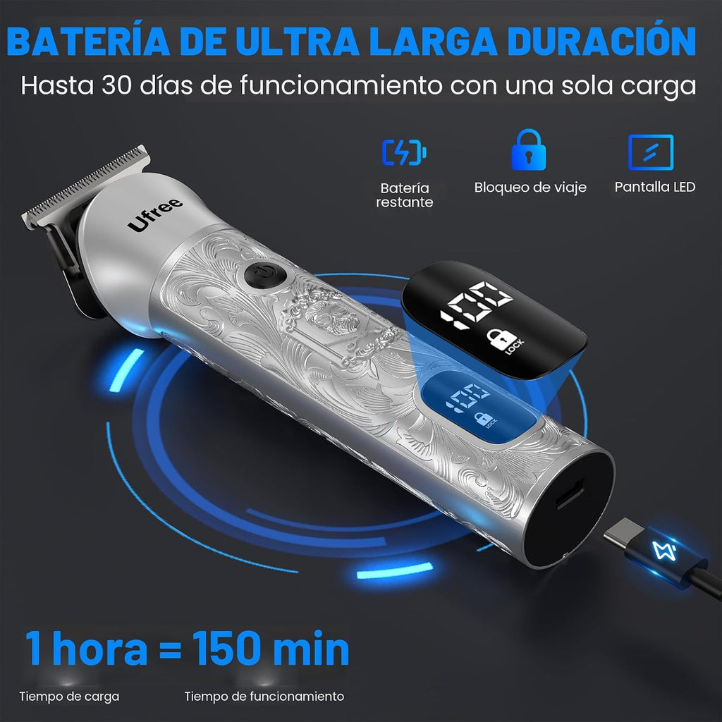 Ufree Recortadora de barba para hombres, afeitadora eléctrica 7 en...