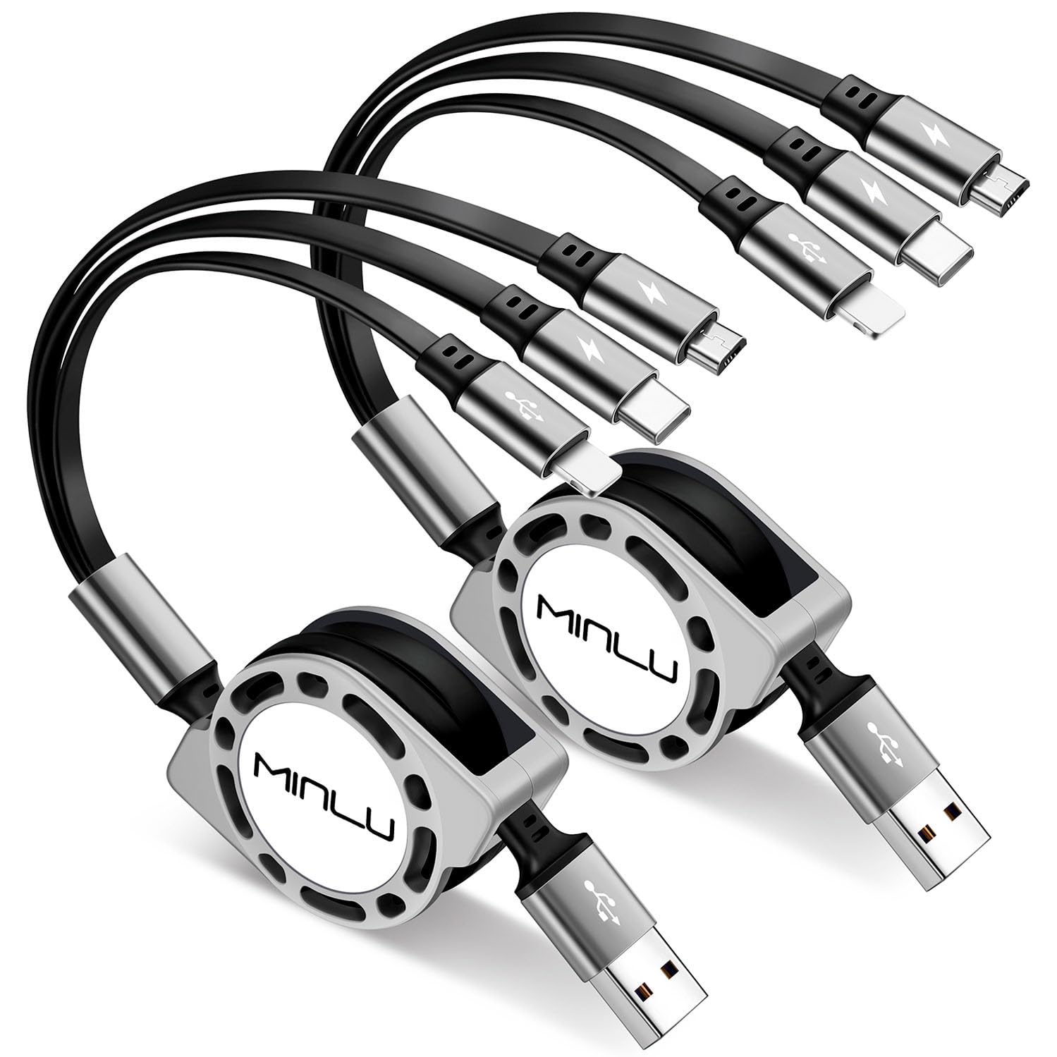 Cable de carga múltiple 3A, [2 unidades de 4 pies] cable de carga m...