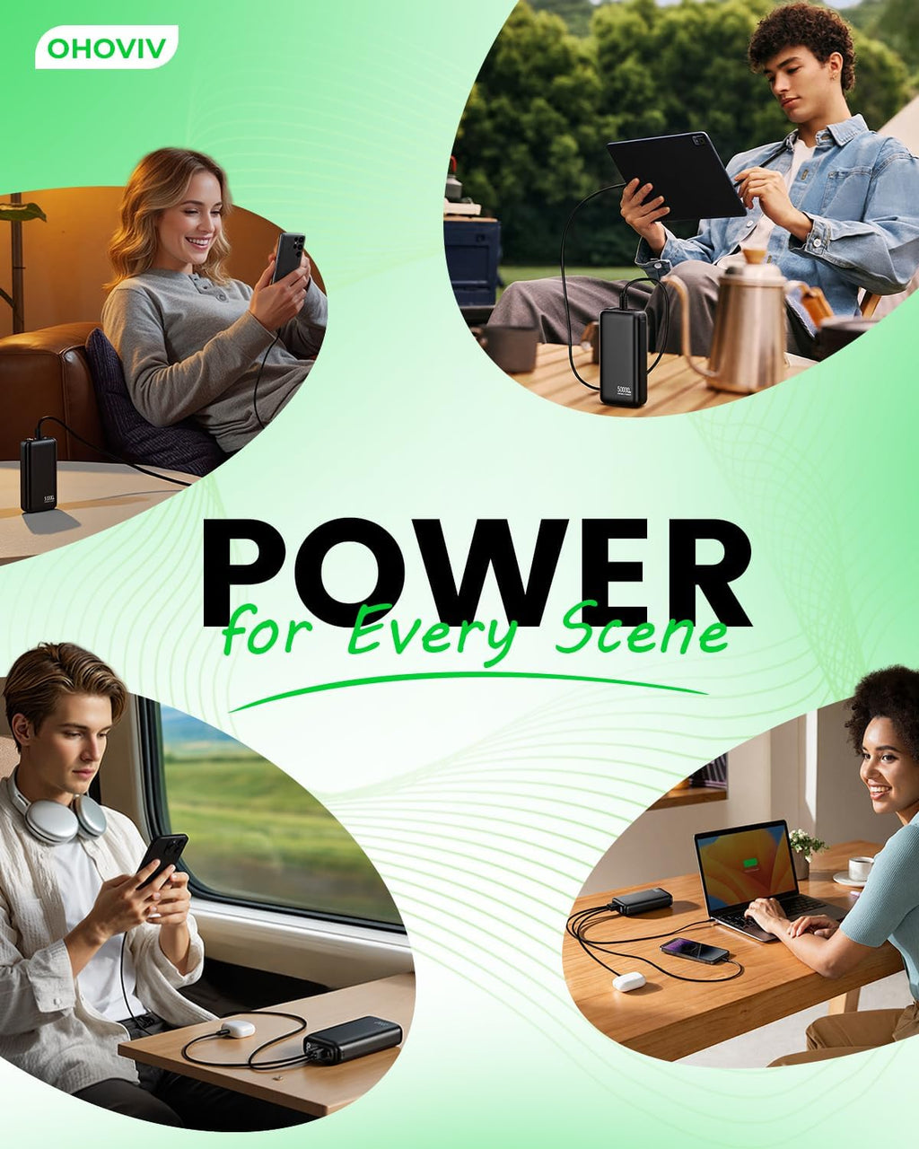OHOVIV Cargador Portátil 50000mAh Banco de Energía - Carga Rápida 2...